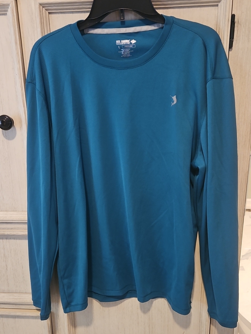 Reel Legends Men's Long-Sleeve Performance Shirt — Teal Blue